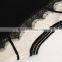 High quality child elegant white black patchwork long sweater with lace
