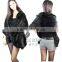 CX-B-M-15A Custom In Stock Large Real Mink Fur Knitted Shawl Poncho Scarf