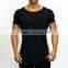 Bulk Wholesale 95% Cotton 5% Elastane Scoop Tee Men's Longline Curved Hem T Shirt OEM Short Sleeve Gym Fitted T-Shirt
