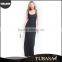 Fashion Design Polyester Bodycon U Neck Black Evening Dress Mermaid