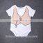 Short sleeve cartoon printing wholesale baby romper gift set