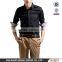 The latest 100% cotton slim fit black dress shirt for men with peaked collar