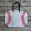 Cotton Canvas Baseball Tote Wholesale Blanks Baseball purse with PU Handle
