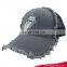 So cool Hip hop denim fabric half mesh trucker cap baseball cap with tassels
