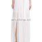 2015 new summer jersey long skirts elegant side pockets banded waist with sash beach skirts for women guangzhou factory