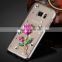 Wholesale OEM Crystal Diamond Rose Plastic case cover for Samsung Galaxy S7 Edge