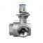 1/2'' 3 way ball valve flow patterns L Port with Mounting Pad 1000PSI NPT Stainless steel (304) Ball Valve ISO-5211