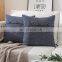 Home deco Triple Button plain Cotton linen Throw Pillow Case  Cover