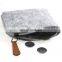 Black Felt Small Change Case Felt Card Bag Coin Holder