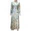 TWOTWINSTYLE Women Dress Hit Color High Waist Side Split Elegant Lace Print