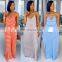 Wholesales Best Sellers Women Spaghetti Strap Casual Dresses Ladies Stripe Loose Dresses Women Summer Dresses