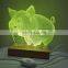 3D Night Light USB DIY Night Lamp Custom For Wedding Christmas Gift Holiday Wooden Base