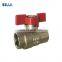 Nickel Plated Brass Ball Valve DN15 Female x Female With Butterfly Handle