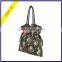 New designer vintage black floral printing shoulder drawstring handbag