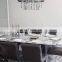 Modern Concise Style Design Tempered Glass Dining Table Rectangle Clear Glass Table Top With Polished Edge