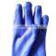 Thermal Lined Sandy Finish Blue PVC Supported Gloves For Winter