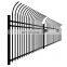 Decorative black coated single top curved spear steel fencing designs wrought iron fences for houses