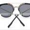 women ladies female fashionable custom black full metal frame oval sun glasses