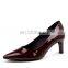 Ladies beautiful color pointed court high heel sandals women shoes