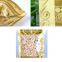 Transparent Gold 3 Sides Seal Zipper Bags Flowers Printed Zipper Pouch with Clear Window Composite Poly Bag for Food Packaging