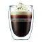 christmas custom printed borosilicate double wall glass enamel cup