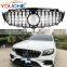 GT R Style Front Bumper Grille Grill for Mercedes Benz E Class W213 2016-2020 Silver & Black