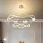 Modern Unique Luxury Wave Pendant Light Aluminum Gold Simple Ceiling LED Lighting Linear Chandelier