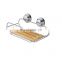 Bathroom Storage Shelf Shower Caddy with Suction Cup Steel Wooden Shelves Corner Wall Mounted Rack