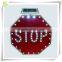 Traffic safety octagon seamless aluminum solar LED warning sign