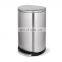 semi round household trash can Foot pedal garbage bin stainless steel waste bin