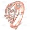 KZCR209 Brass Material Rose Gold Plated Engagement Ring