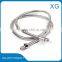 Bathroom stainless steel braided rubber shower hose 1.5m 2m/Electroplate flexible stainless steel shower hose/Rubber shower hose