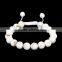Wholesale 10mm 7.5 Inch Howlite Gemstone Adjustable Wire Bangle Bracelet (Jewelry Box is not Included)