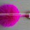 Plush and Dyed 100% Fox Fur Pompom keychain