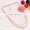 Trendy Wholesale Pink See Beads Flower Jewelry Layer Necklace