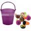 2016 Manufacturer Supply Wholesale Popular Design Mini Plastic Purple Pail Filled with Iconic Halloween Stampers for Promotion