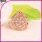 Valentine's Day Gift Elegant Gold Plated Rhinestone Women Engagement Ring