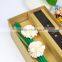 Pastoral style of black ceramic fragrant cane reed diffuser with green rattan sticks