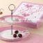 wedding party 2 tier round shape cake stand/beautiful porcelain serverware / white dessert plate