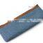 Custom small denim zipper pencil pouch