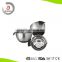 Stainless steel vegetable mixing bowl set of 3 with non-skid silicone bottom(black)