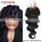 Bleached knots Body Wave Lace Closure 3 Part Closure 16inch, Brazilian Virgin Human Hair Swiss Lace Top Closure
