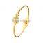 Popular Trendy Women Crystal Lucky Clover Bangle Bracelets Jewelry Party Gift