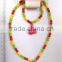 Lovely children multicolor beaded necklace bracelet set with cartoon images pendant