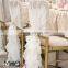 Plain Dyed Pattern 100% Polyester Chiffon Ruffled Wedding Chair Cover Sash with Hood                        
                                                Quality Choice