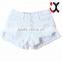 high waist four button distressed denim shorts in white JXA088