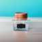 square glass jar with wooden lid and black sticker set of 3