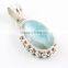 Larimar jewelry 925 sterling silver pendant Indian semi precious jewelry Handmade jewellery