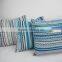 Custom plain throw sofa car decorative pillow with blue geometric print