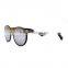 retro round wood and carbon fiber double materials sunglasses